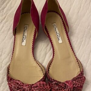 Oscar de la Renta Red Bow Heels